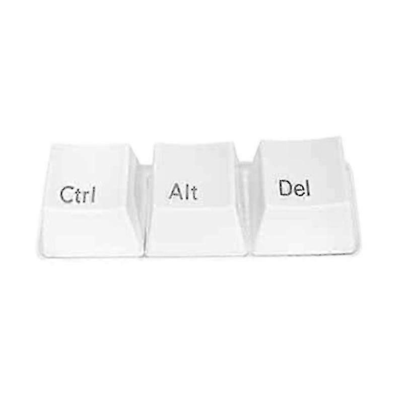3pcs/Set of novel creative simple keyboard Ctrl Alt Del type tea coffee cup container (white)