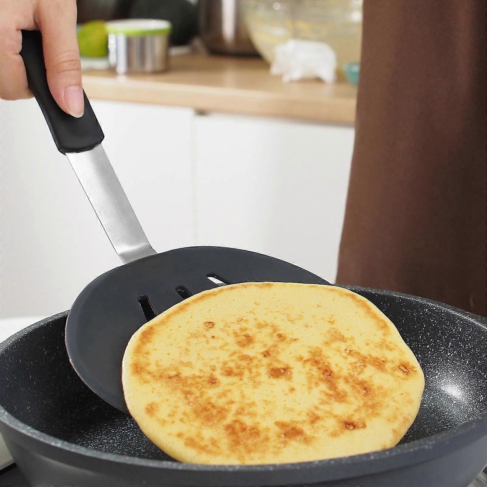 Large wide round silicone spatula for kitchen and baking needs