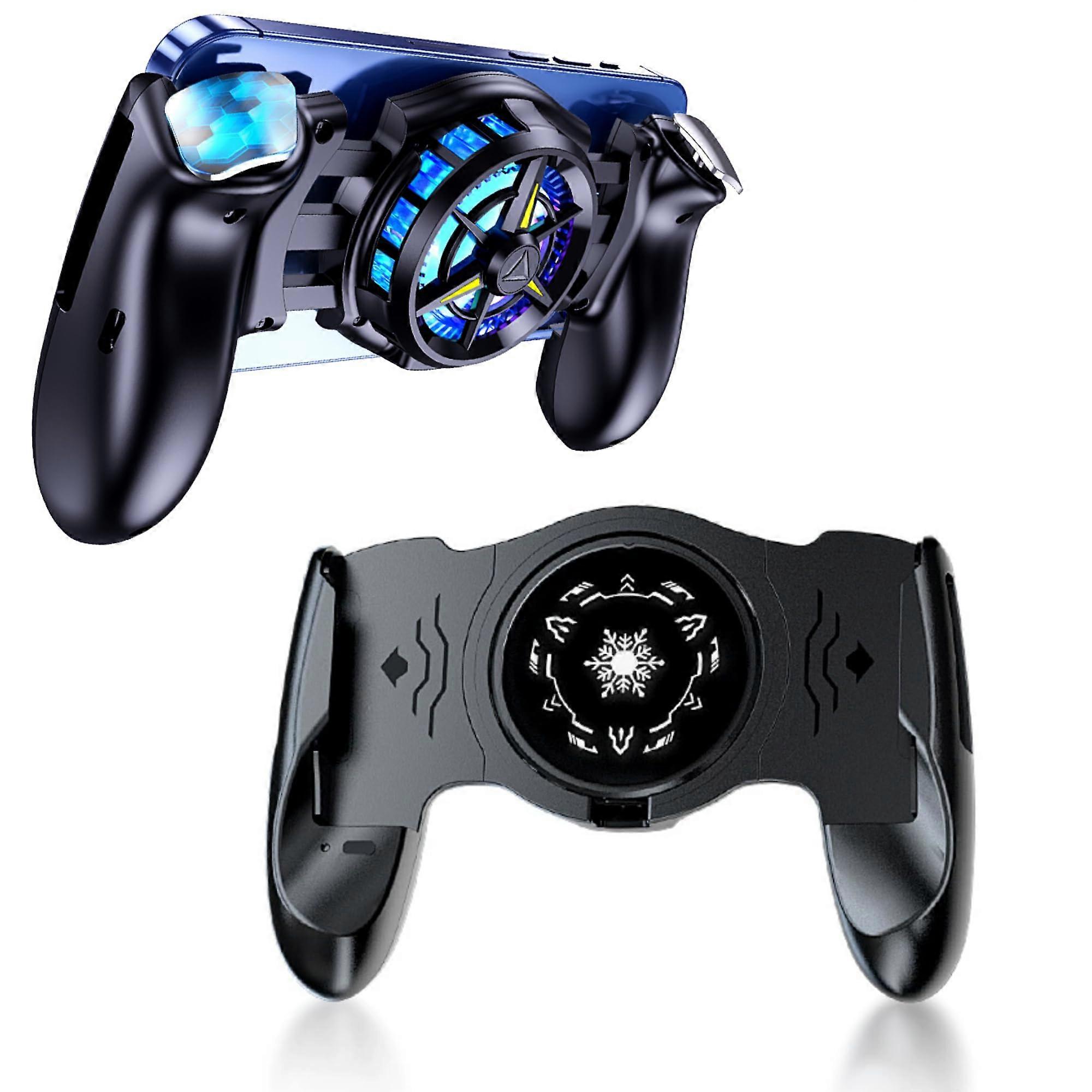 Mobile Game Controller with Ergonomic Grip and Semiconductor Cooling Fan for Android iOS