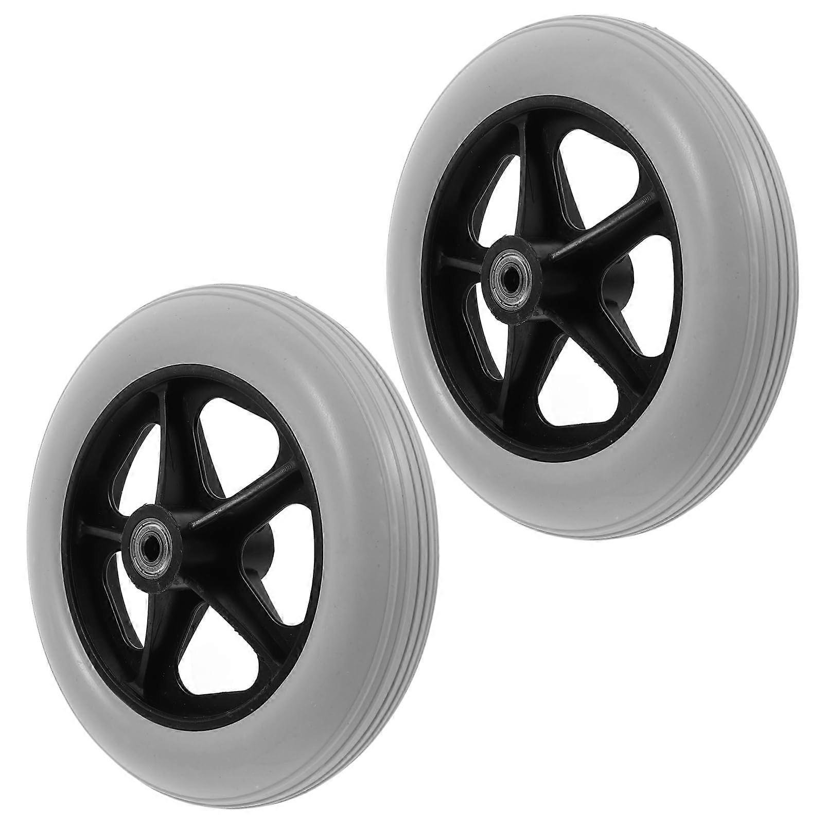 Wheelchair Caster Wheels 2 Pack Solid Front Replacement for Enhanced Steering and Smooth Indoor Rolling