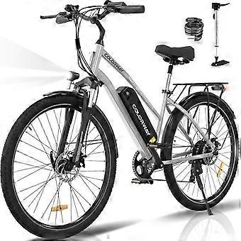 COLORWAY Electric Bicycle 28" E-BIKE MTB Removable Battery 36V 15Ah - 250W Motor - Shimano 7 Speeds - Silver