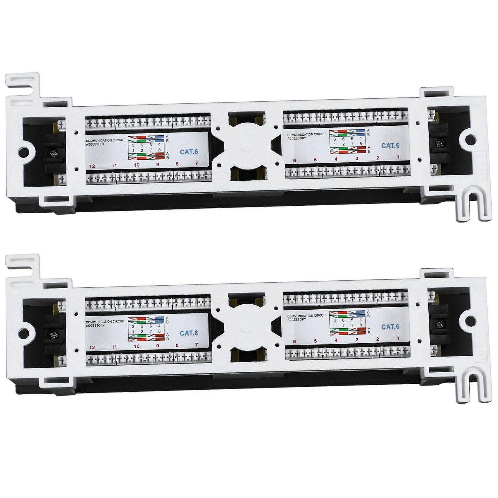 2X Network Tool Kit 12 Port Cat6 Patch Panel Rj45 Networking Wall Mount Rack Mount Bracket