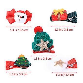 Christmas Hair Clips Lovely Barrettes for Decoration 5Pcs Assorted