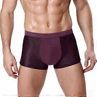 Heren Comfortabele Ondergoed Boxer Briefs In Ademende Mesh Stof met Ondersteunende Pasvorm Elastische Tailleband Onderbroek Shorts Jujube rood XL