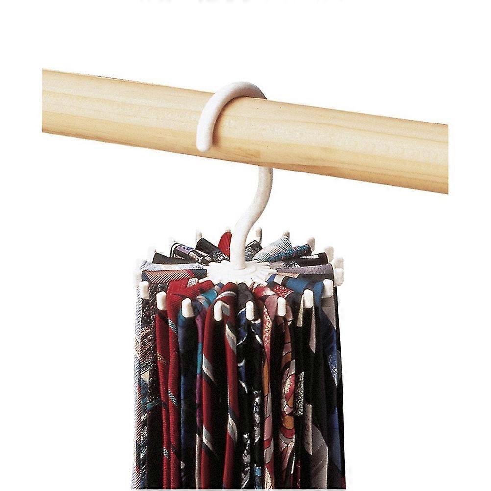 Non Tie Rack for Ties Hanging White Multifunction Rotating