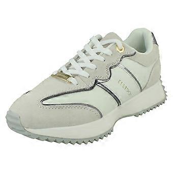 Ladies Elle Sport Leather Trainers F7411 - White Leather - UK Size 9 - EU Size 42 - US Size 11