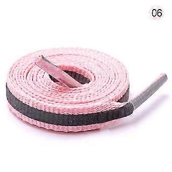 Reflektierende Schnürsenkel, 2 Paar, 8 mm breit, Polyester, verstellbar, Patchwork-Muster, für Sport, Spaziergänge bei Nacht, Laufen, Basketball