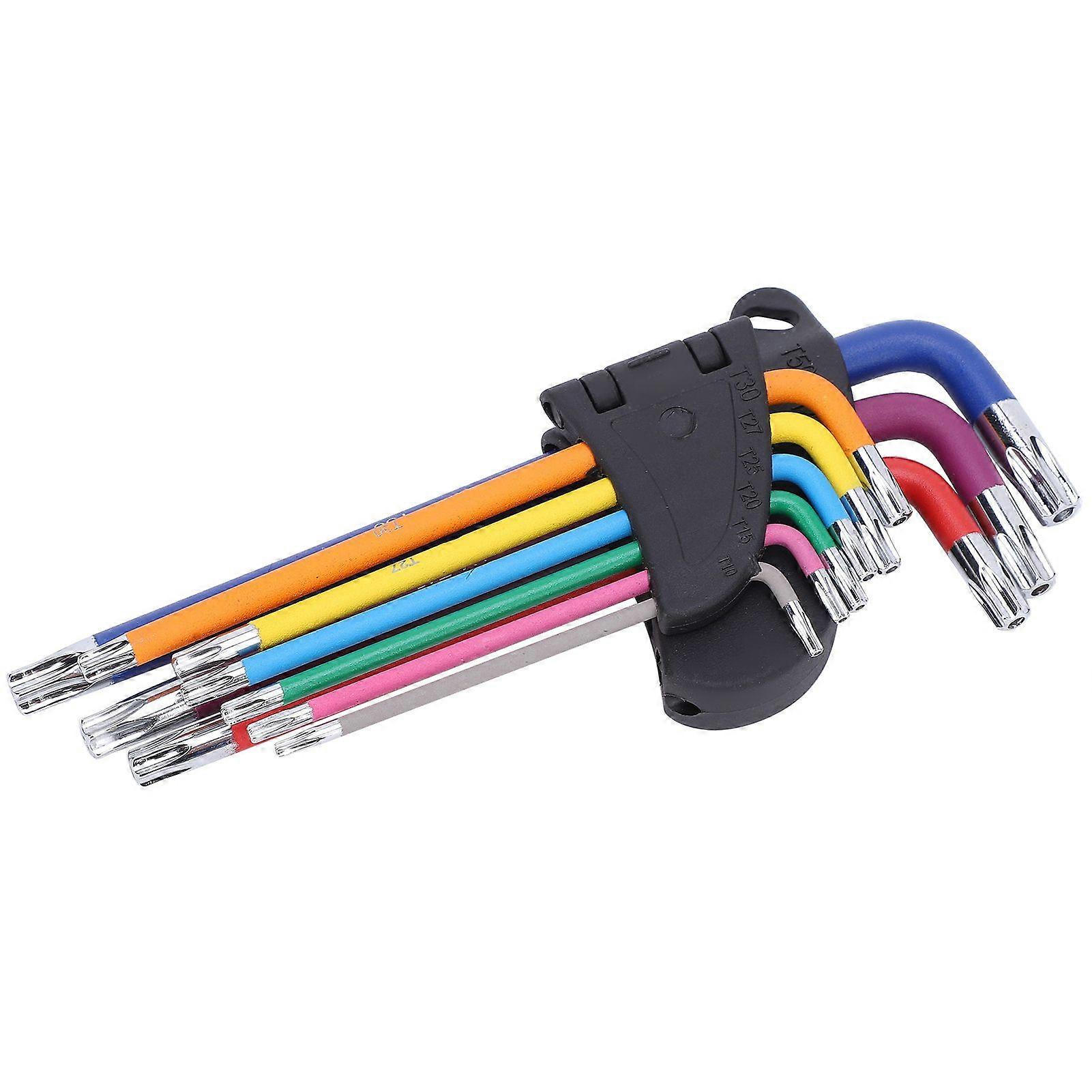9PCS Star Shaped Hex Socket Wrench Set Multicolor Hex Key Tools Set Spanner Repair Accessory