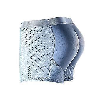 Mens Butt Padded Underwear Mens Mesh Boxer Briefs with Butt Enhancing Pads dark blue