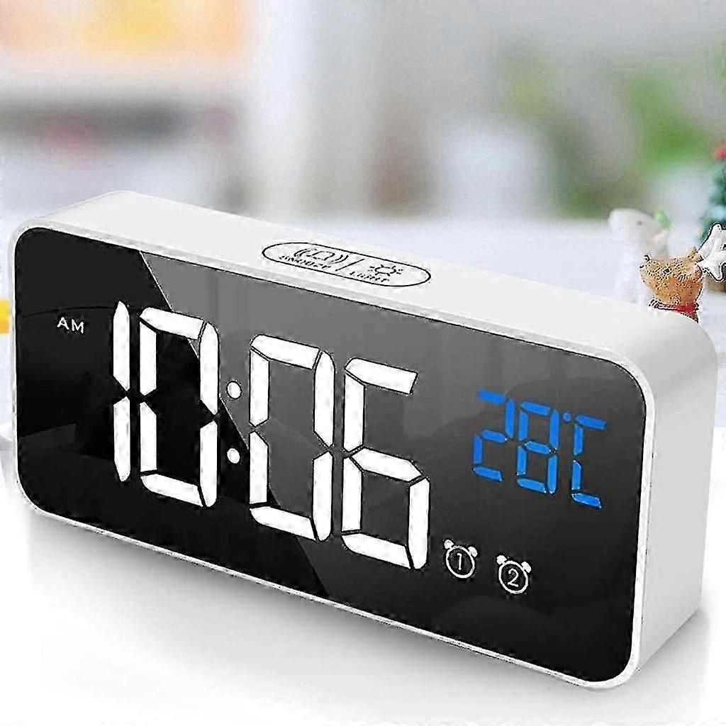 Digital Clock Large Display, Led Electric Alarm Clock Mirror Makeup