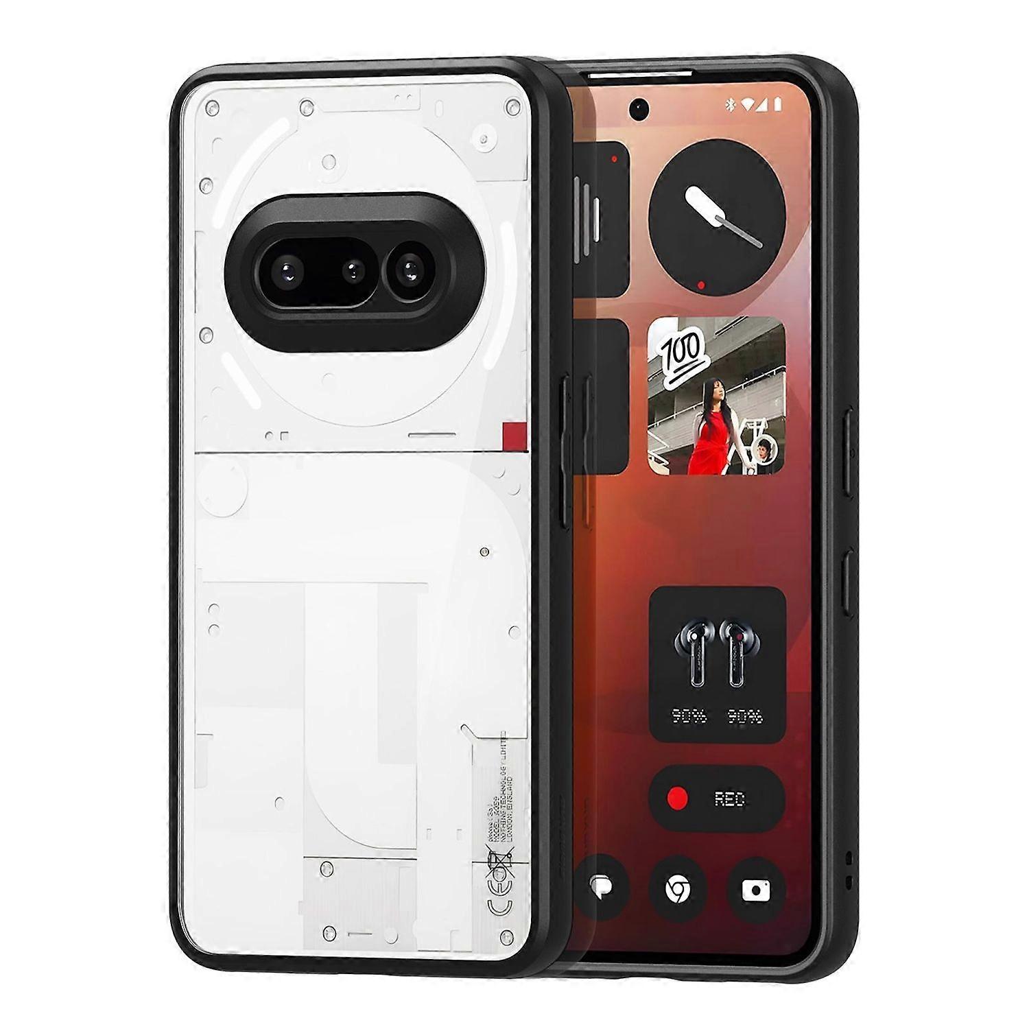 For Nothing Phone 3a Aimo Series TPU/PC Frosted Feel Protective Case, Black