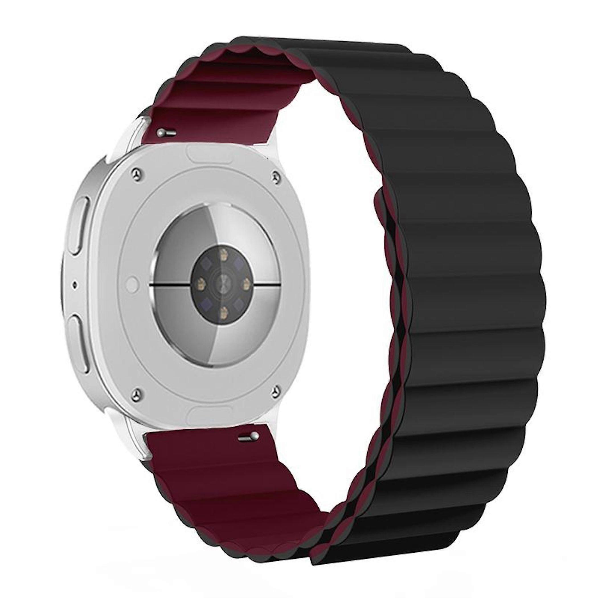 Magnetic silicone wristband for Samsung Galaxy Watch 8 / 8 Classic Black / Burgundy