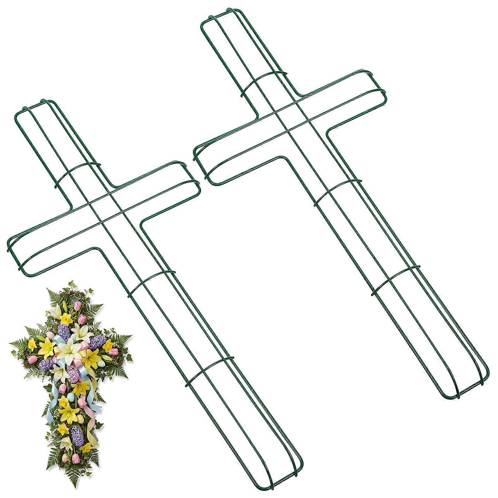 Green Shaped Wreath Frame for Easter Decoration 2Pcs