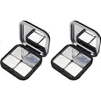 2Pcs Empty Eyeshadow Palette with Mirror, Custom Makeup Organizer for Easy Filling and Cleaning