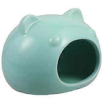 Gezellig keramisch hamsterhuisje voor kleine huisdieren, 3 stuks schattige groene huisjes