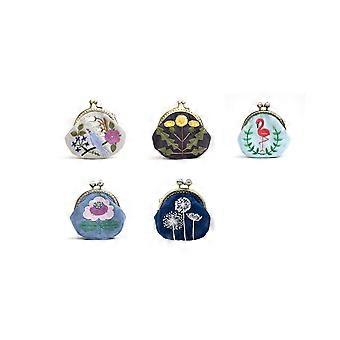 1 Set Ricamo Fatto A Mano Starter Kit Bacio Chiusura Lock Coin Purse Pochette Kit Strumenti Da Ricamo FAI DA TE Kit di Strumenti di Ricamo con Ago di Lana Kit di Accessori per Le Donne Ragazze 