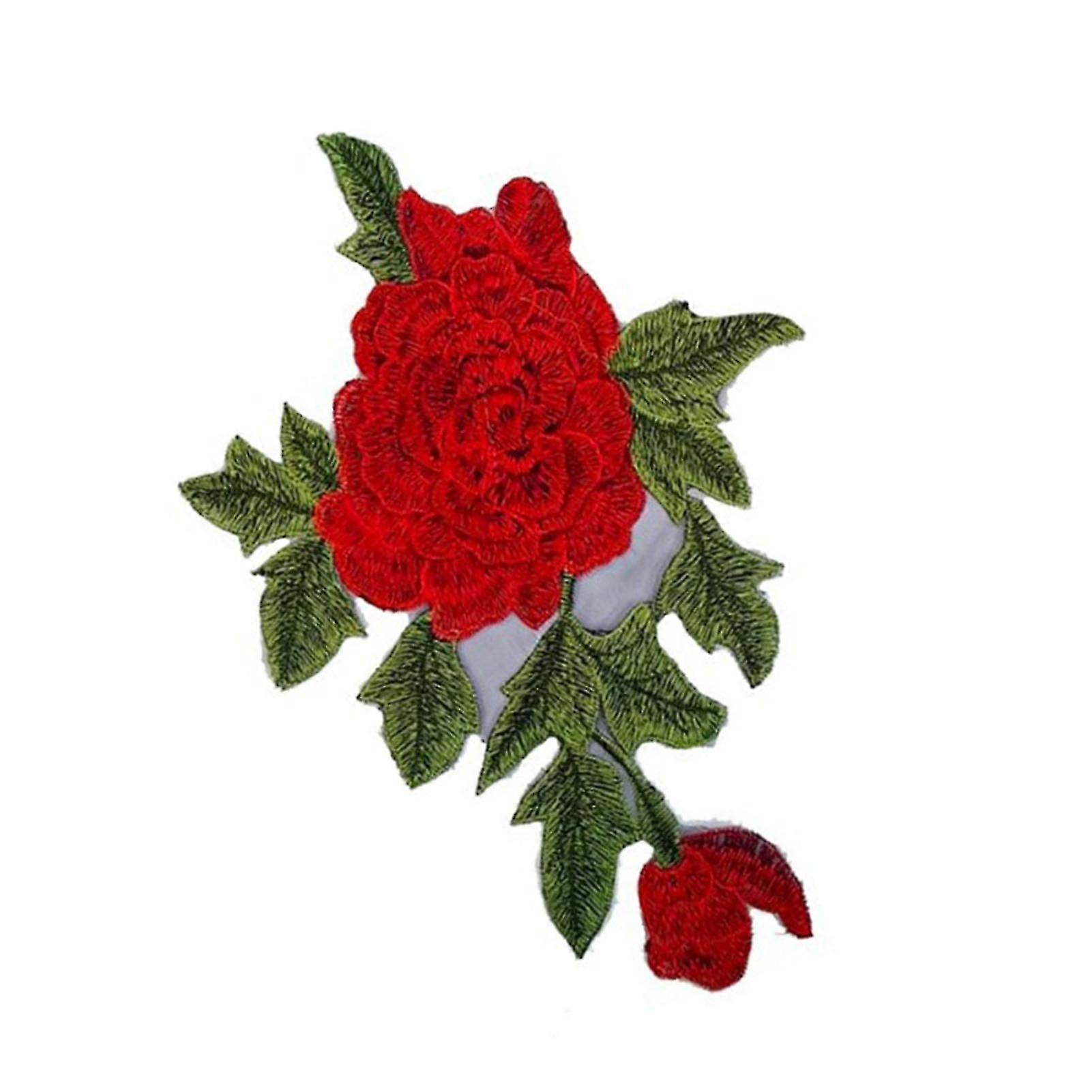 Rose Patch 10.2x7.1in Exquisite Texture Durable Polyester Multi Purpose Flower Patch For Clothes Bag Shoes