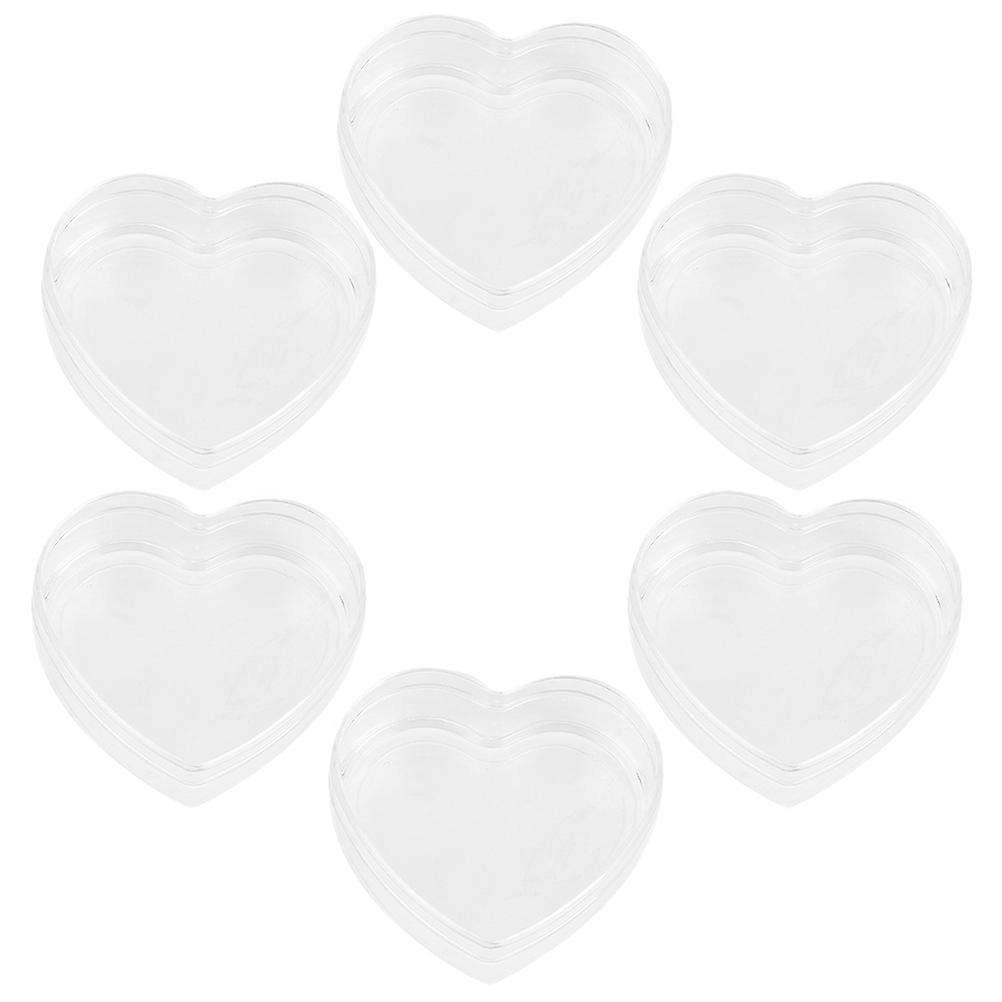 6Pcs Heart Shaped Miniature Boxes Clear Storage Containers Mini Candy Box Mini Boxes