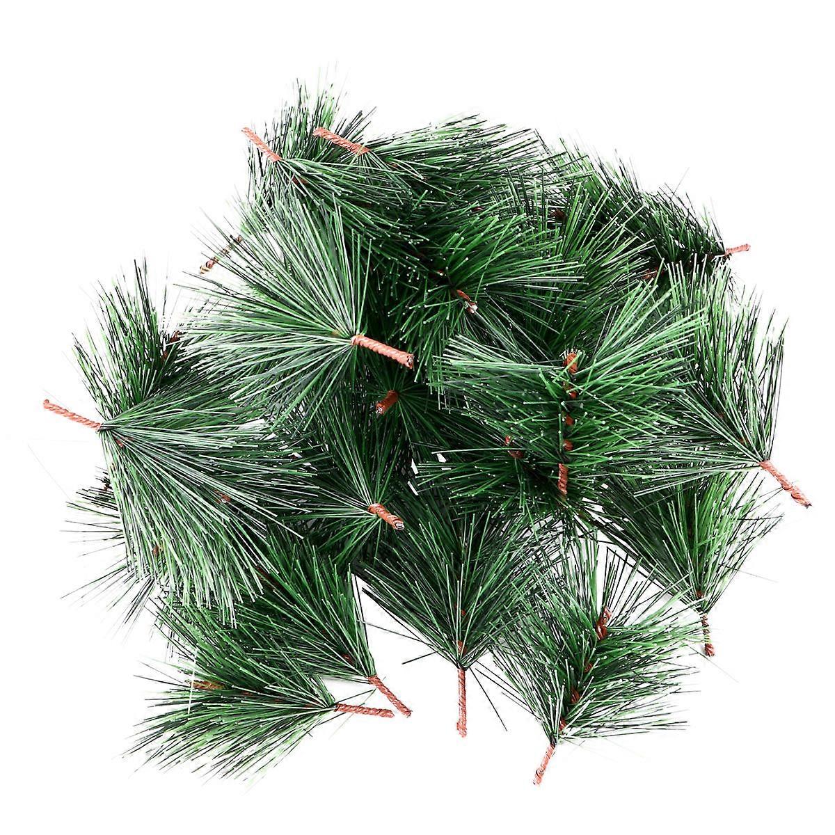 30 Pcs 1 Set Realistic Ornaments Versatile Simulated Pine Branches (Green)