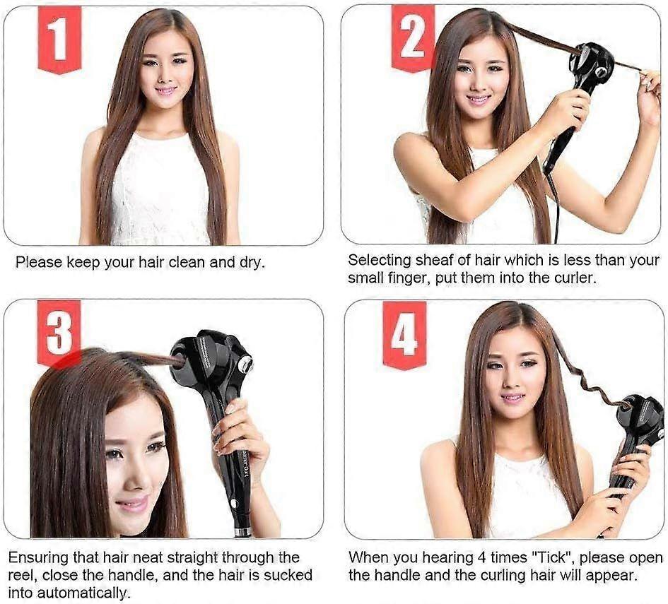 Automatic steam curler with ceramic heating system and digital LED display
