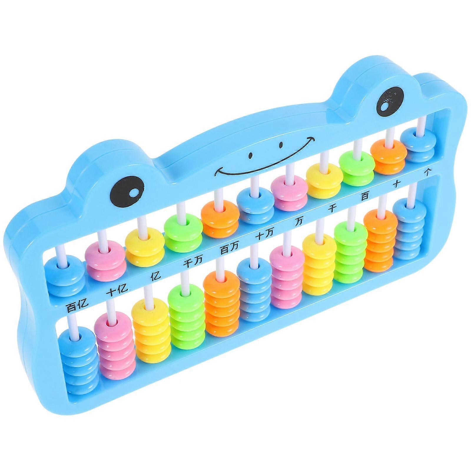 Math Learning Abacus Plastic Arithmetic Tool for Students Blue Educational
