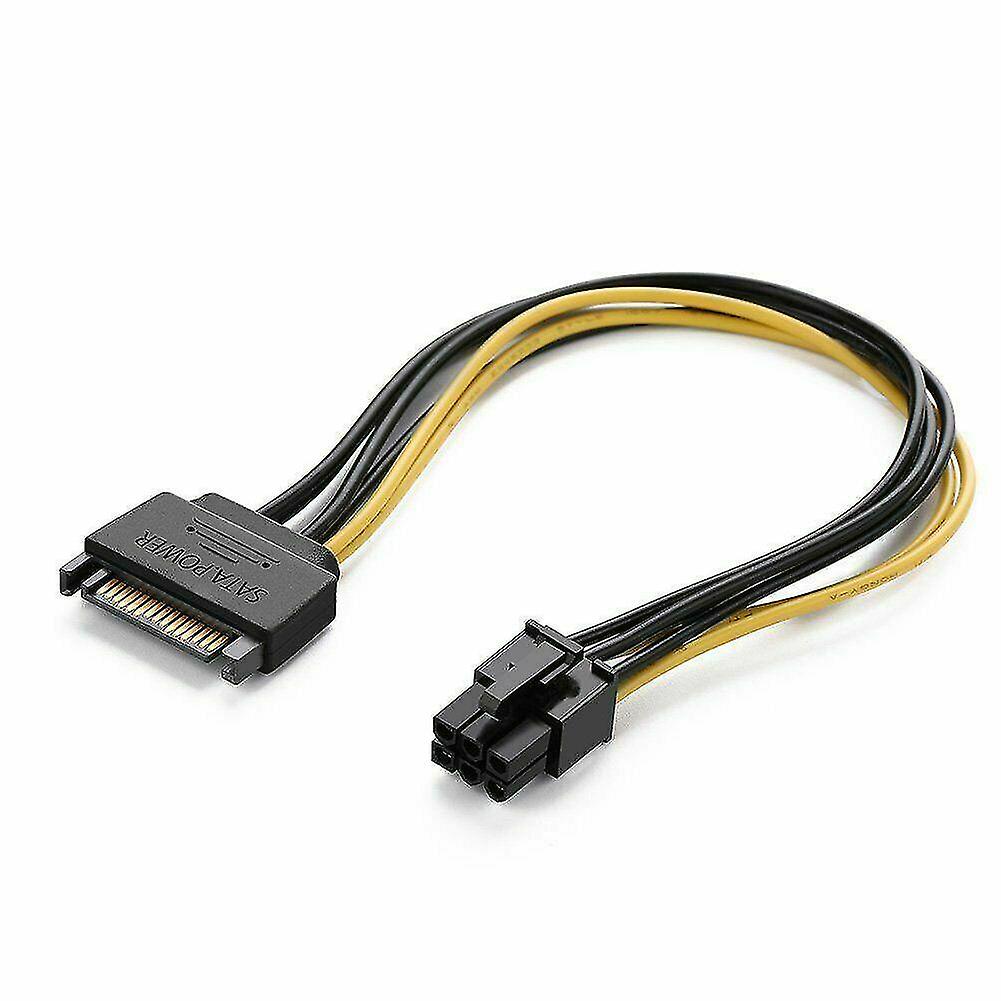15pin Sata Power To 6pin Pcie Pci-e Pci Express Adapter Cable For Video Card