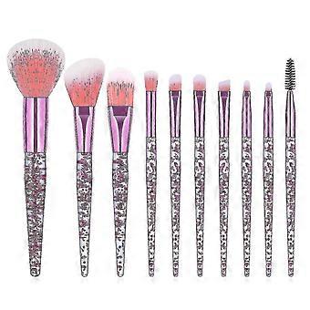 Roze-10pcs hoge kwaliteit make-up borstel set