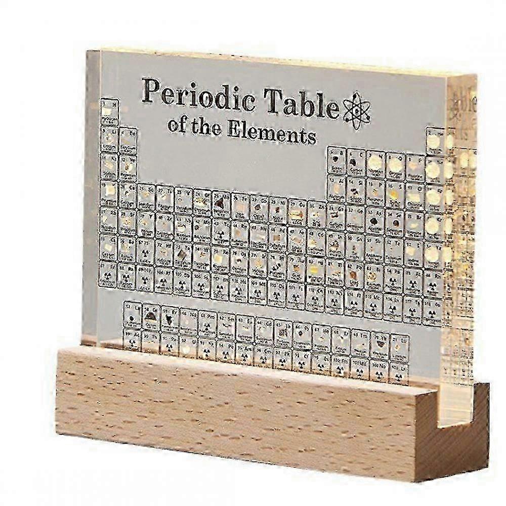 Periodic Table with 83 Real Elements USB Lamp Holder Classroom Science Gift
