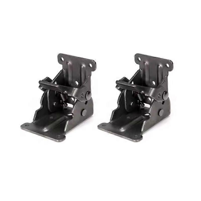 2/4Pcs Foldable Bracket Folding Locking Hinge Lock Extension Support Bracket Self-Lock Hinge with Screws for Table Bed Leg Feet