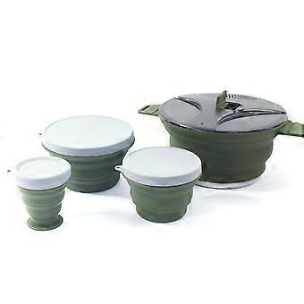 Folding Pot Set Portable Cooking Set Collapsible Cookware Set Outdoor Camping Cookware Set Compact