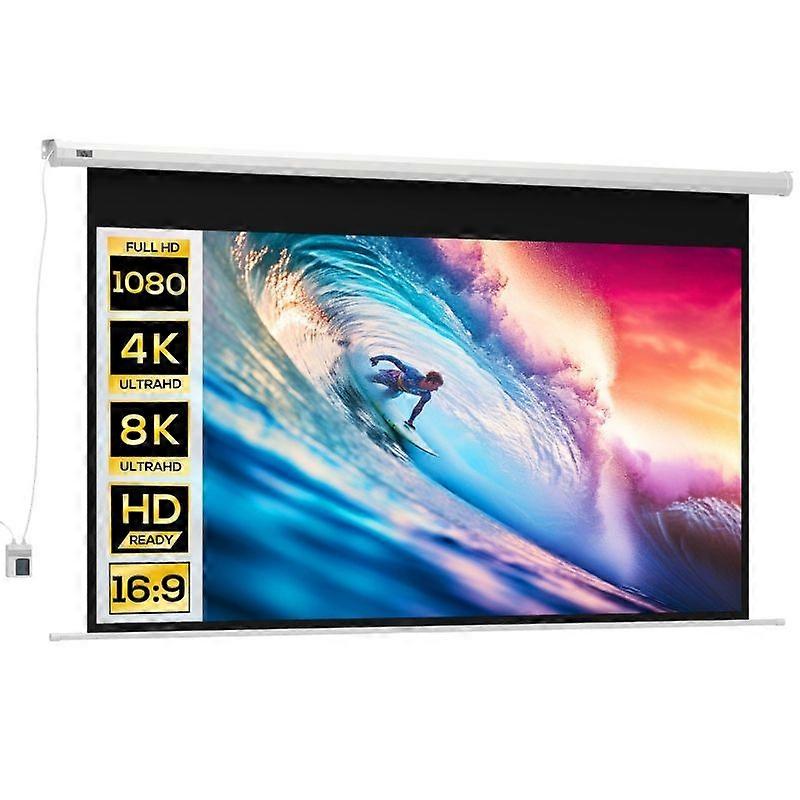 Projector screen, 16:9, 100 inches, remote control, motor