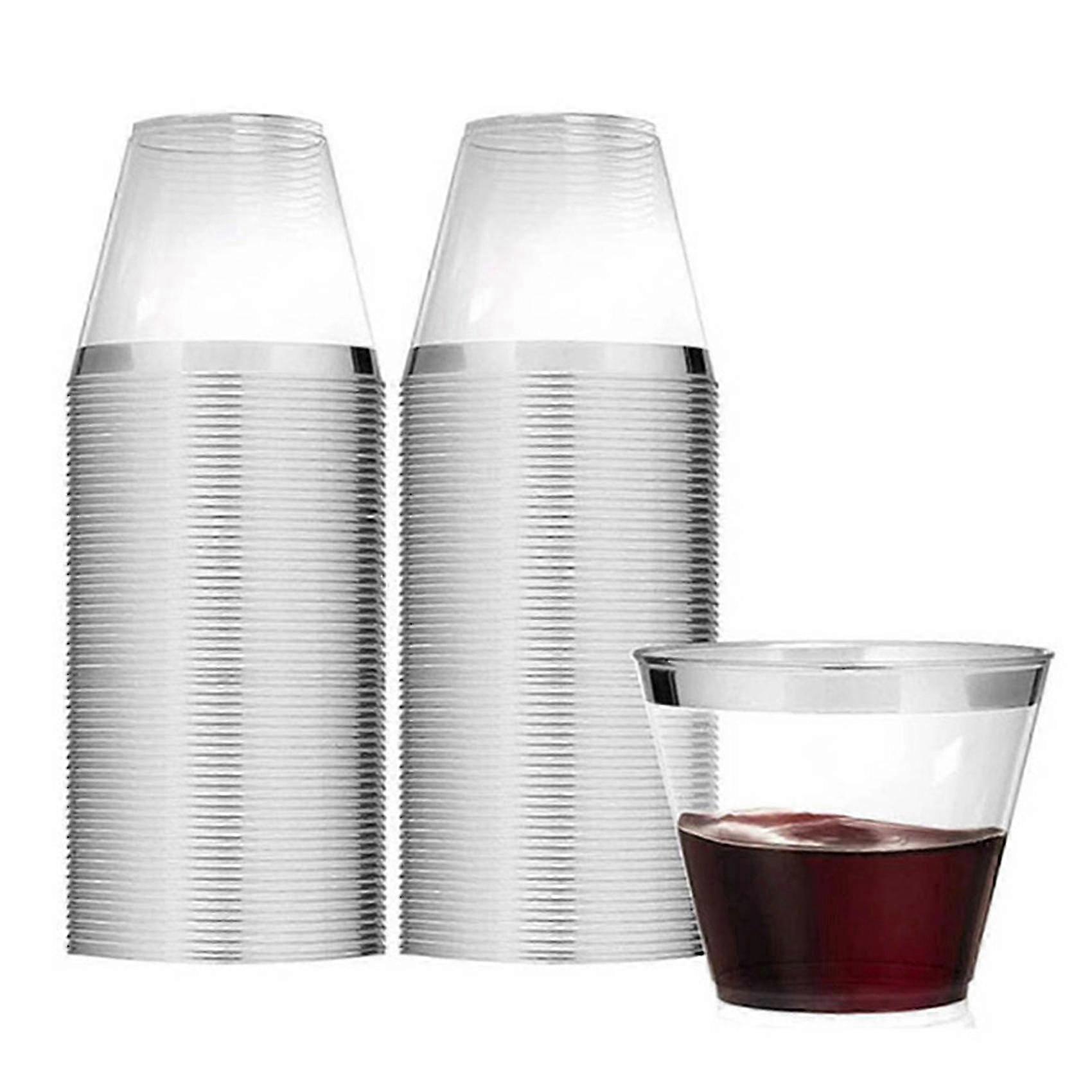 9 Oz Flat-Bottom Plastic Wine Cups