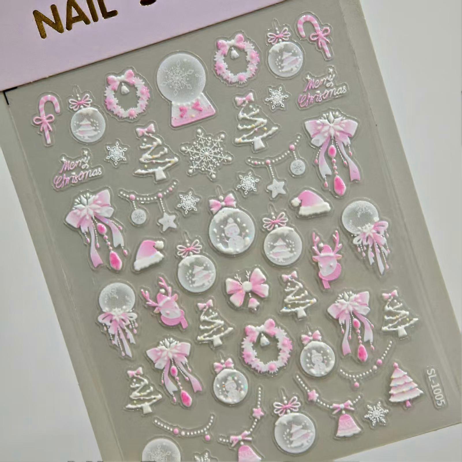 Festive Embossed Nail Decals