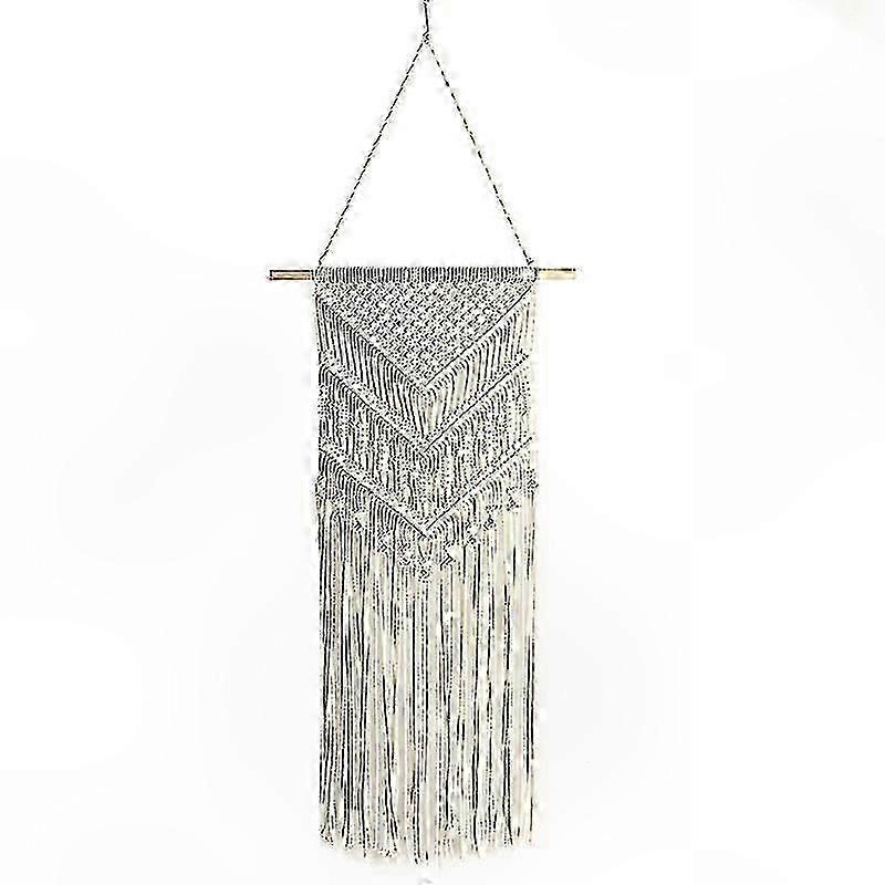 Handwoven Beige Cotton Wall Decor