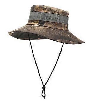 Dames bucket hat, geschikt voor buitenactiviteiten zoals vissen en wandelen. Ademende zonwerende pet, ideaal voor het warme seizoen. Bruin.