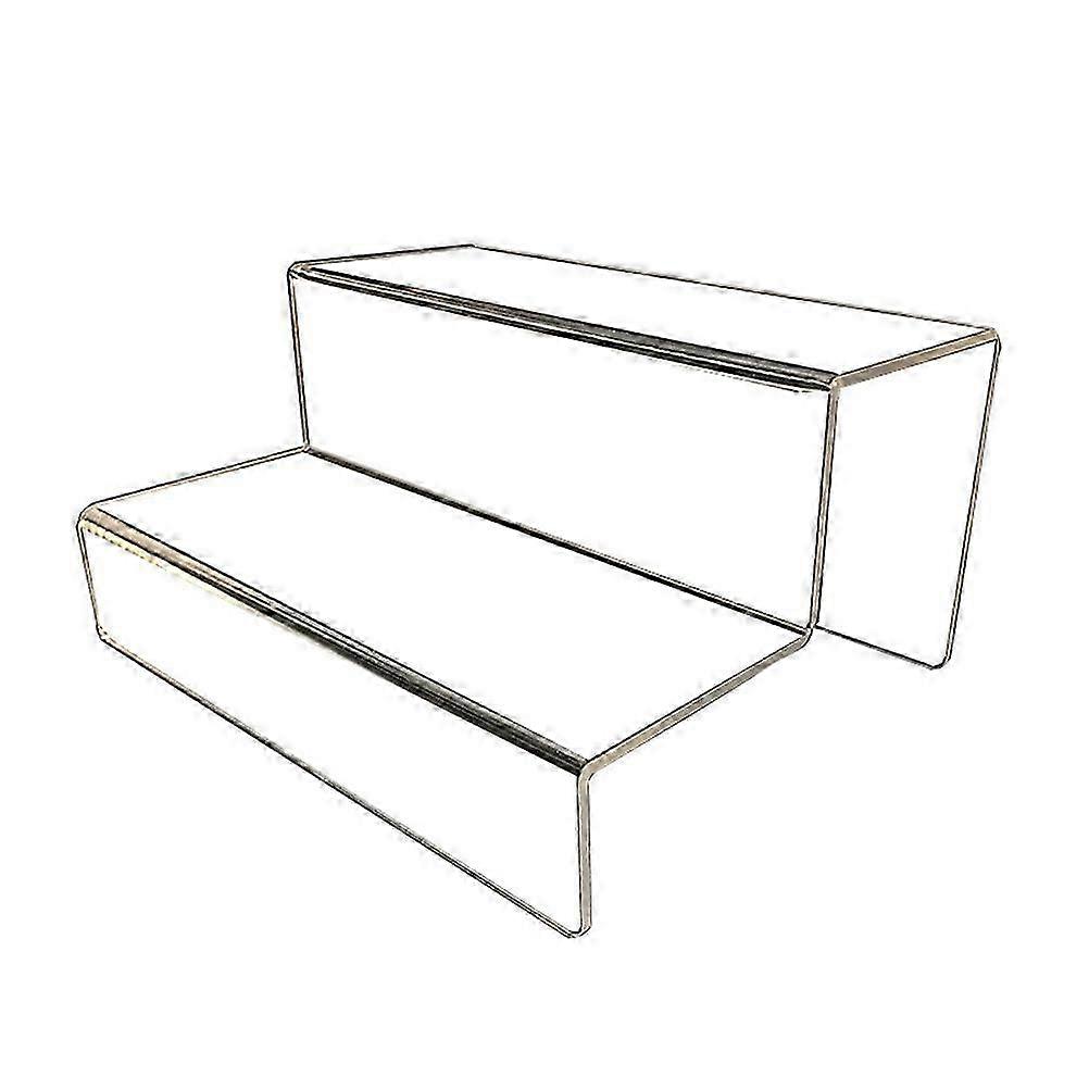 Acrylic Stepped Display Stand with 2-Tier Rack for Model Display