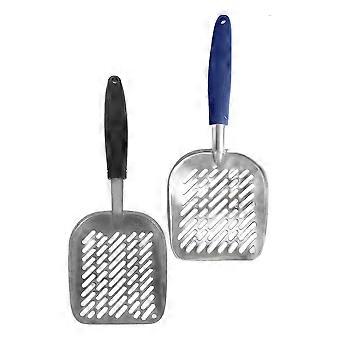 Pet Cat Litter Scoop Metal Alloy Poop Scooper 2Pcs with Wide Sifting Holes