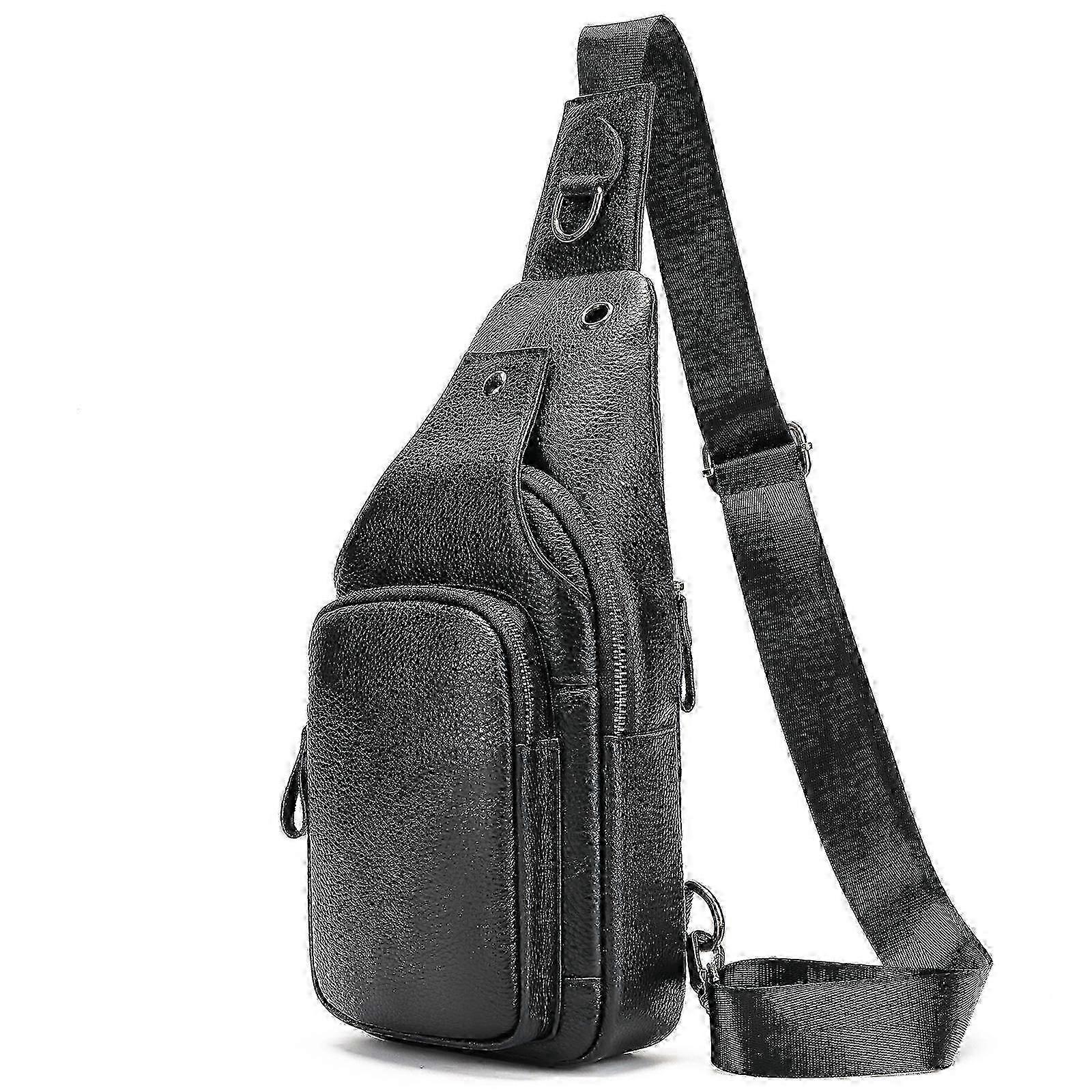 Large Capacity Leather Chest Bag Men