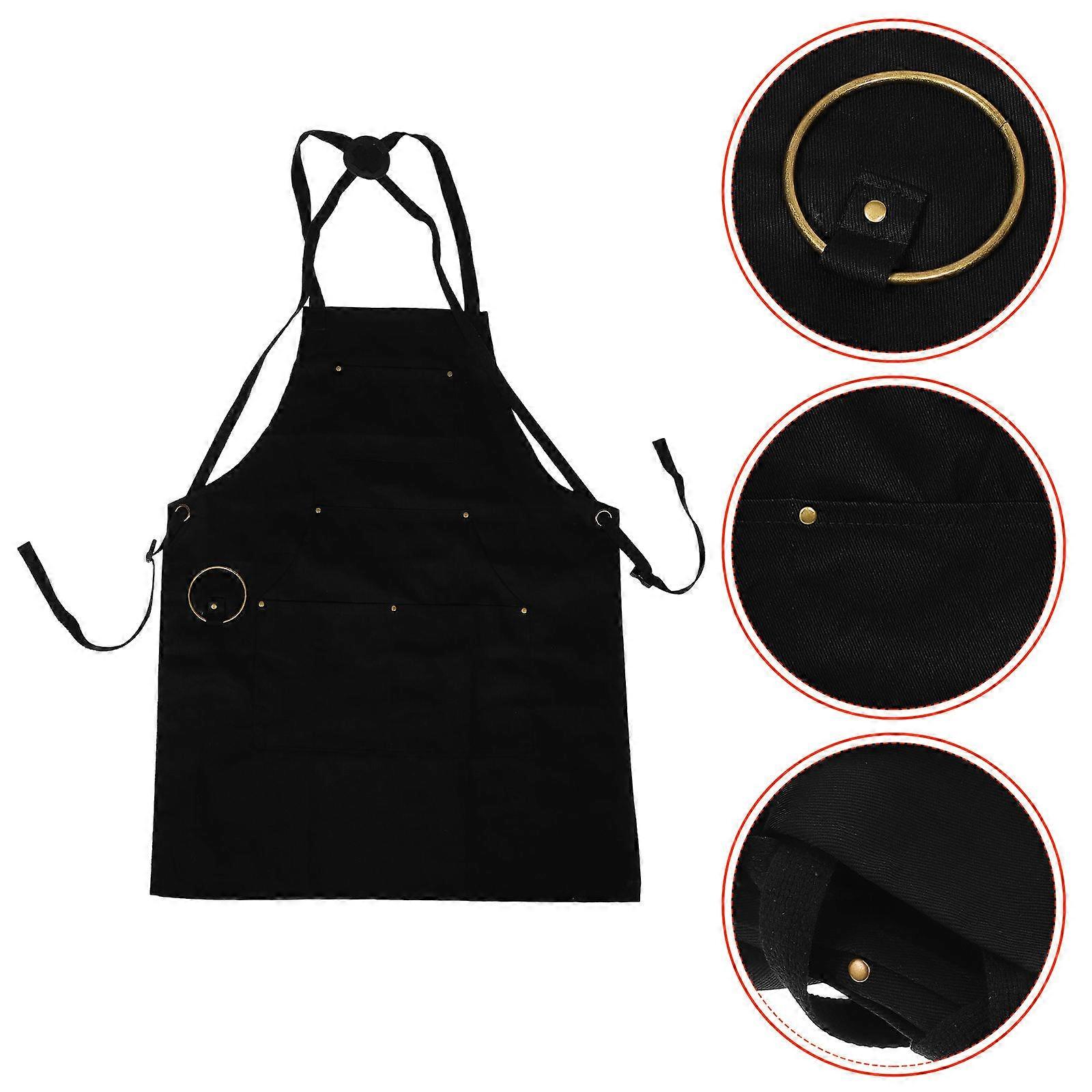 Tablier de chef imperméable avec poche, noir