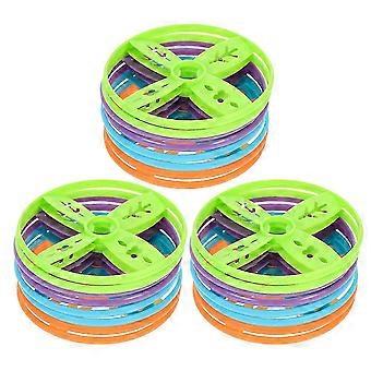 24 Pack Flying Disc Refill Set for Handheld and Foot-Powered Toys, Durable Plastic Outdoor Game Accessories for Kids, 6.5cm, Random Colors
