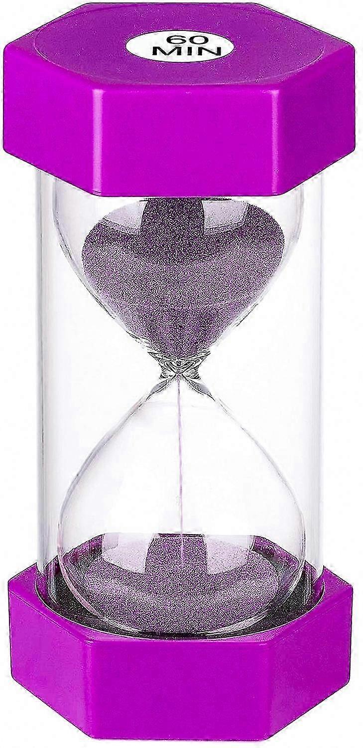 60-Minute Visual Countdown Giant Plastic Sand Timer, Blue and Purple