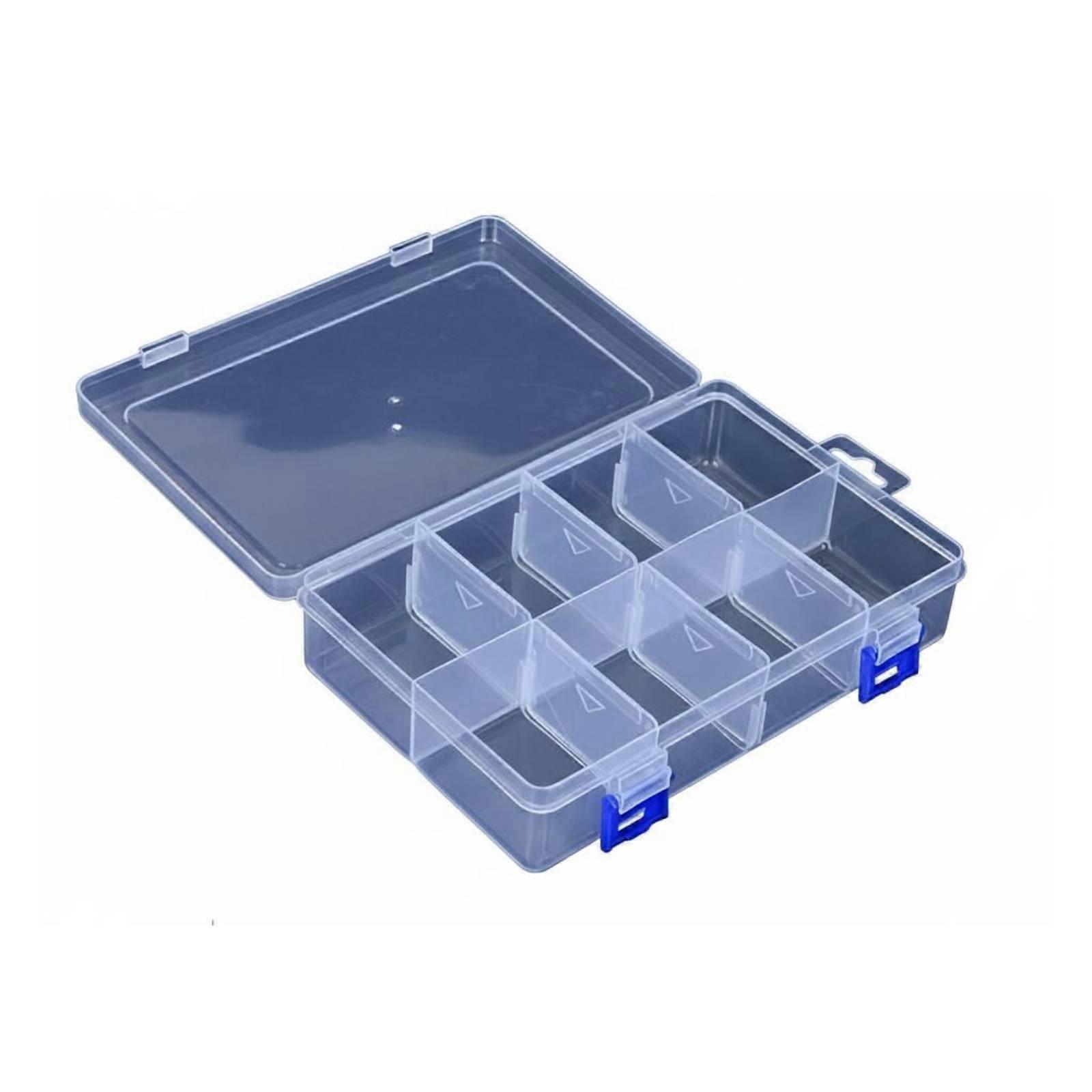 Organizer Case, Transparent Storage Box, Lid, Multi-Compartment