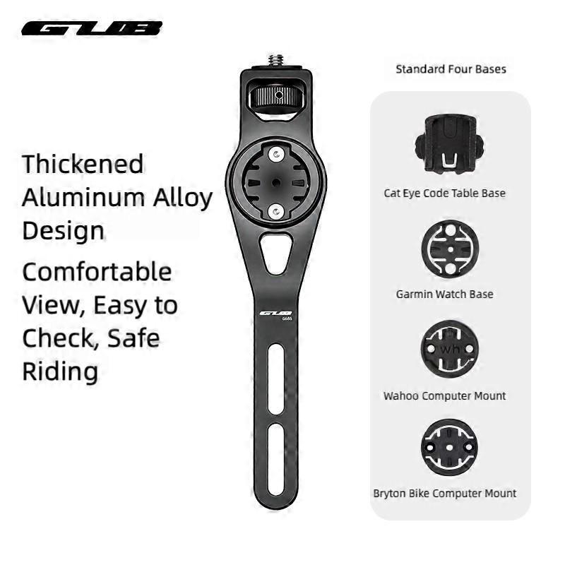 GUB 686 Multi-Functional Bicycle Computer Mount Integrated Handlebar Computer Mount 360° Action Camera Mount