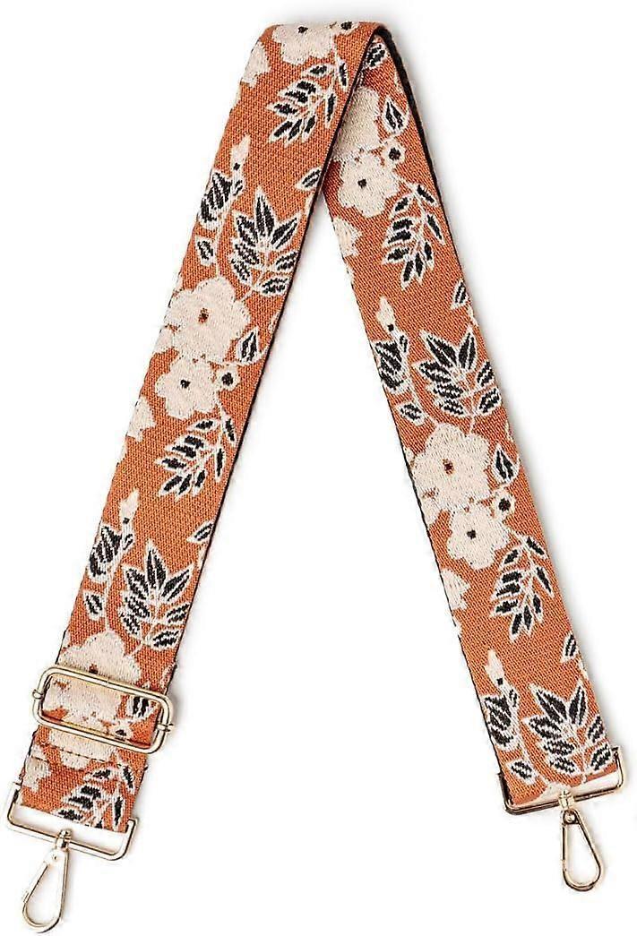 Embroidered interchangeable straps with adjustable length tote bag