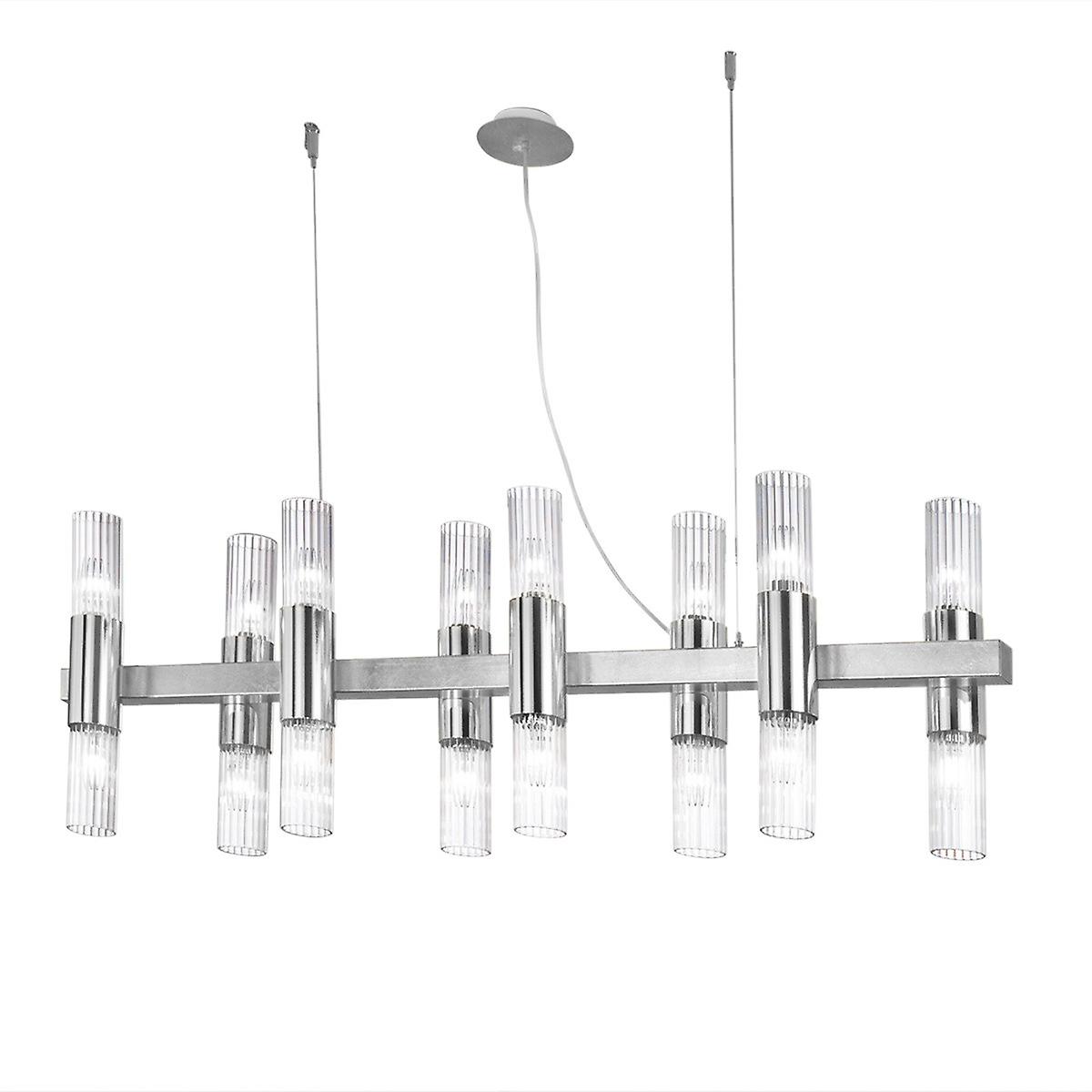 Giro Straight Bar Pendant Ceiling Light 16 Light Gold Leaf