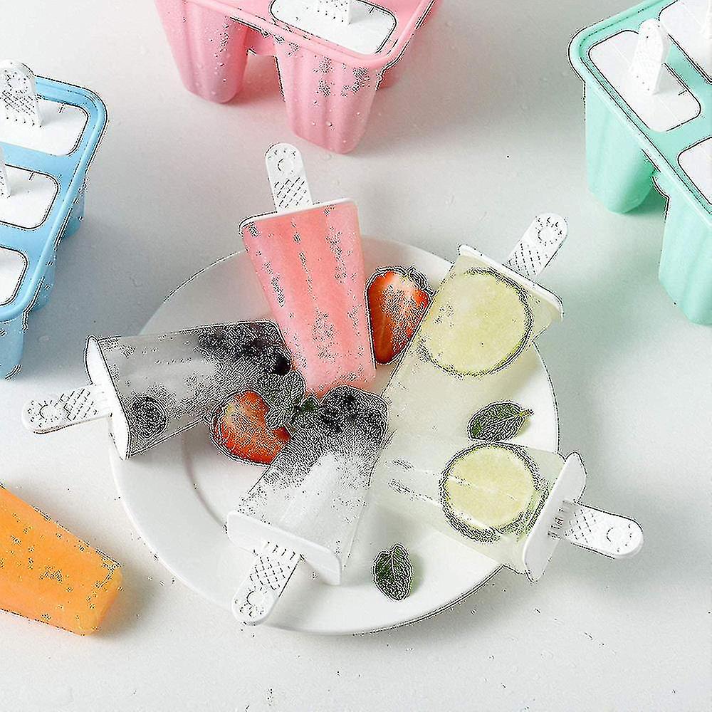 Popsicle Molds 6 Ice Trays Silicone Ice Pop Molds Reusable Easy Release Ice Pop Maker Popsicle With
