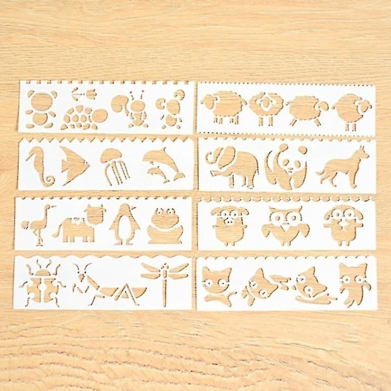 Stencil di disegno multifunzionali Linee dritte e ondulate Righelli Svuota fuori