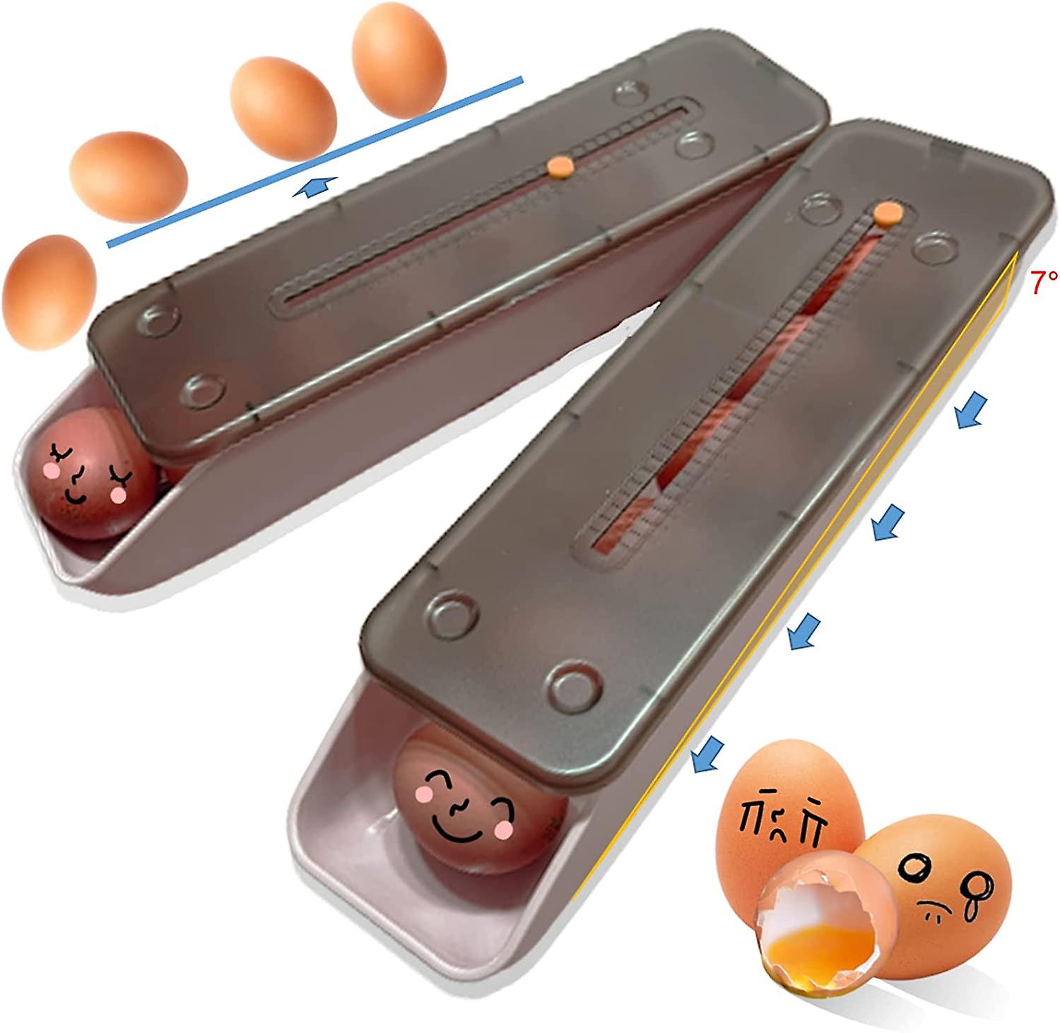 LIFE Egg Box Tray for refrigerator Automatic Rolling with Date Reminder, Egg holder Storage box Drawer, BPA Free Storage Container, Organizer Storage