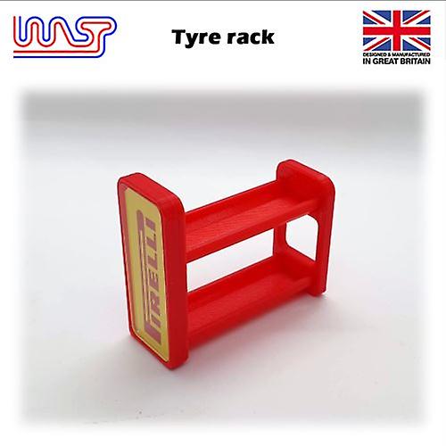 Slot Car Scenery Track Side Tyre Wheel Rack Red with Logos 1:32 WASP