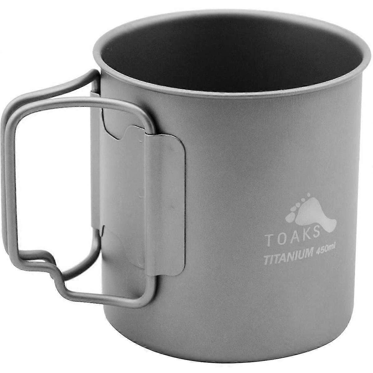 TOAKS Τιτάνιο 450ml Κύπελλο με Πτυσσόμενα Χερούλια - CUP-450 - Κούπα Κάμπινγκ Εξωτερικού Χώρου